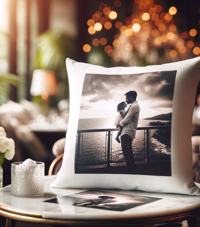 cojín personalizado con fotografía. incluye relleno