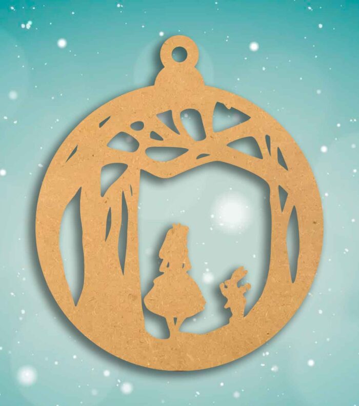 Esfera-navideña-Alicia-en-el-pais-de-las-maravillas Adorno de navidad Alicvia en el país de las Maravillas