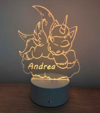 Lámpara LED unicornio personalizada