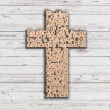 Padre nuestro en madera realizado por corte laser