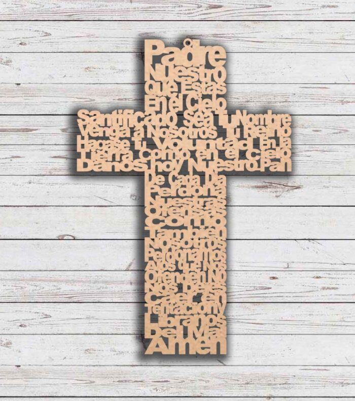 Padre-nuestro-en-madera Padre nuestro en madera realizado por corte laser