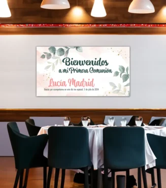 cartel bienvenida comunión personalizado