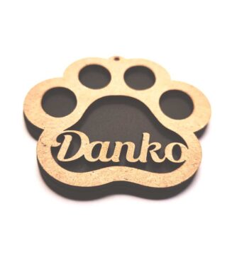 Esferas Navidad para mascotas con forma de huella a dos capas