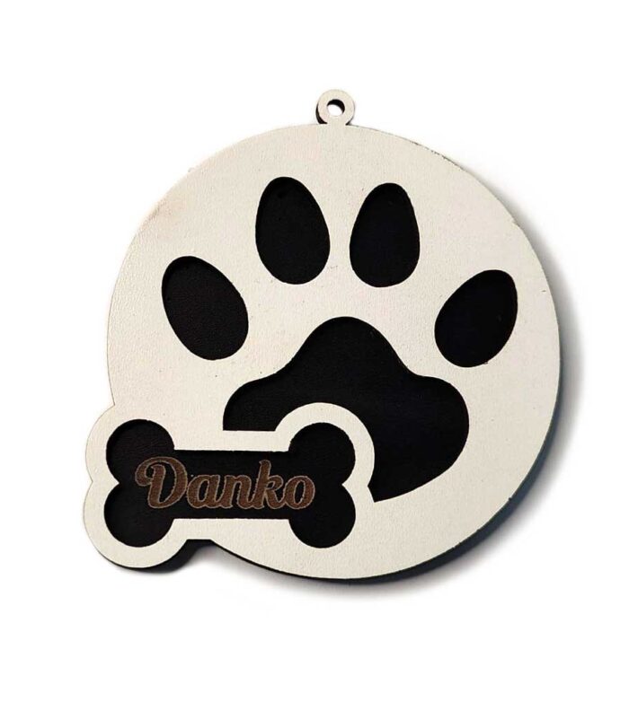 Adorno de Navidad de mascotas con un hueso