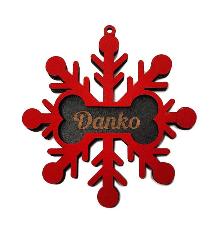 Adorno de Navidad de mascotas con forma de copo de nieve