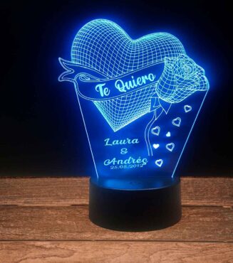 Lámpara LED personalizada para San Valentín