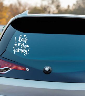 Pegatina coche love my family