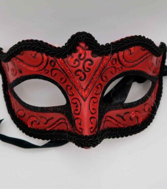 Antifaz florituras rojo