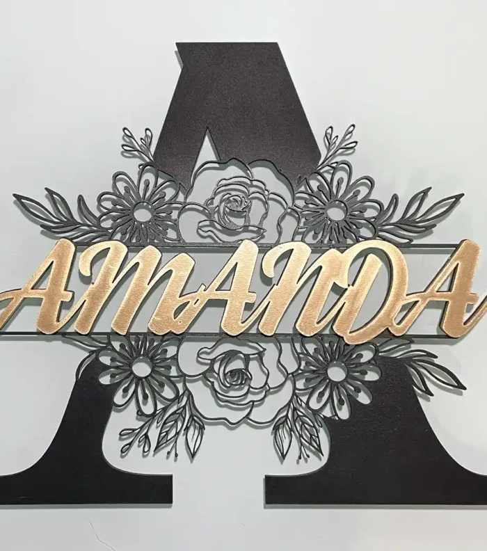 Inicial de Madera con Nombre Personalizado para Habitaciones Infantiles