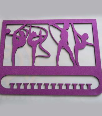 Medallero purpurina para Gimnasia Rítmica morado