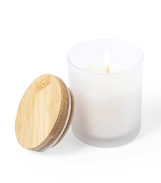 vela en frasco con tapa y aroma de vainilla