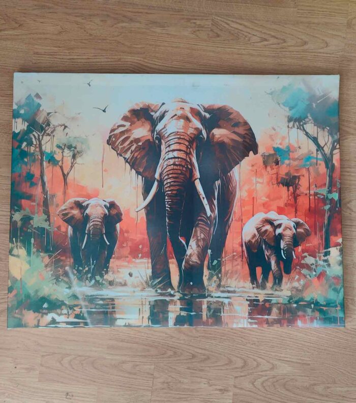 Lienzo-elefantes Lienzo Elefantes 75x50 cm