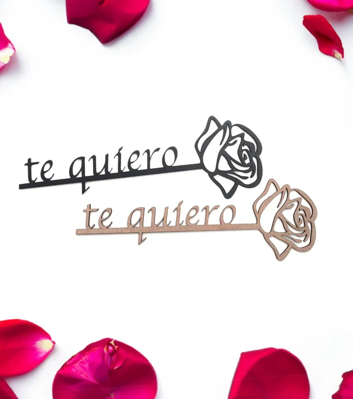 rosa-en-madera rosa en madera con mensaje Te quiero