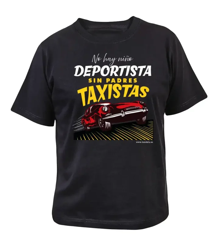 no-hay-deportista-sin-taxista-negro-nino camiseta 'no hay niño deportista sin padre taxista'