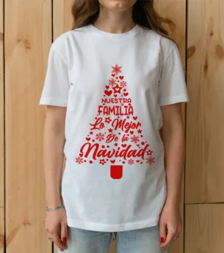 camiseta nuestra familia es lo mejor de la navidad