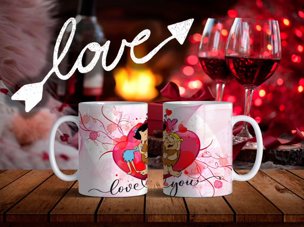 Taza San Valentín Picapiedra Taza San Valentín Picapiedra